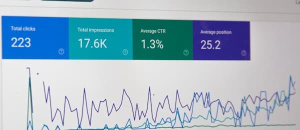 Compliance analytics dashboard on monitor